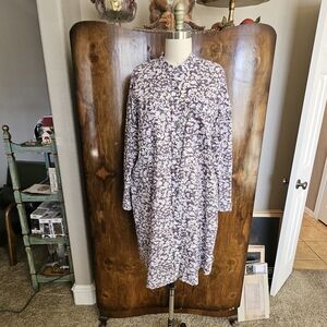 Johnny Was Lavender Floral Long Sleeve Dress